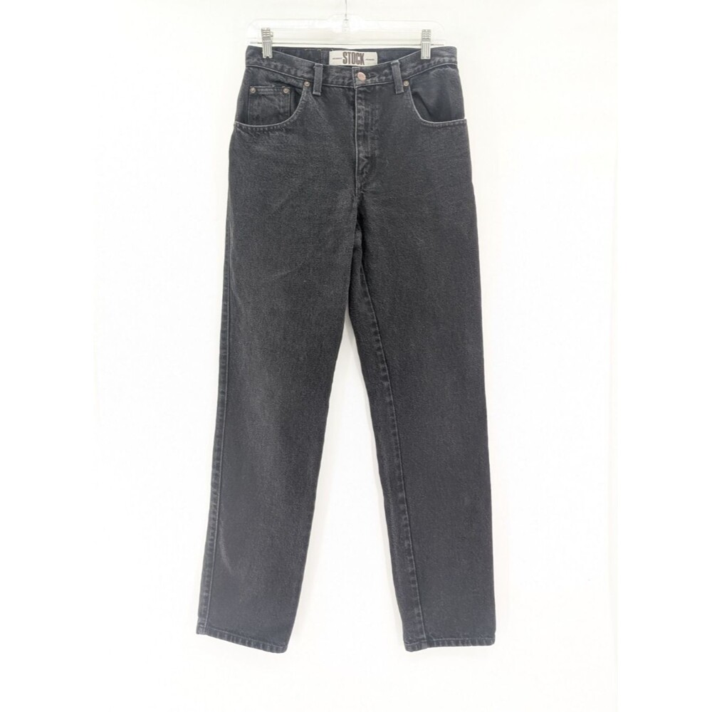 Robert Stock Jeans Black Classic Straight Leg Mid Rise 90s Grunge Basics 28 x 33